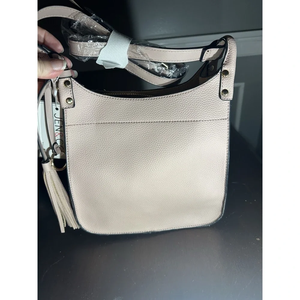 Jenco‎ Handbag Co Lucinda Square Crossbody with Tassels Mauve Vegan Leather